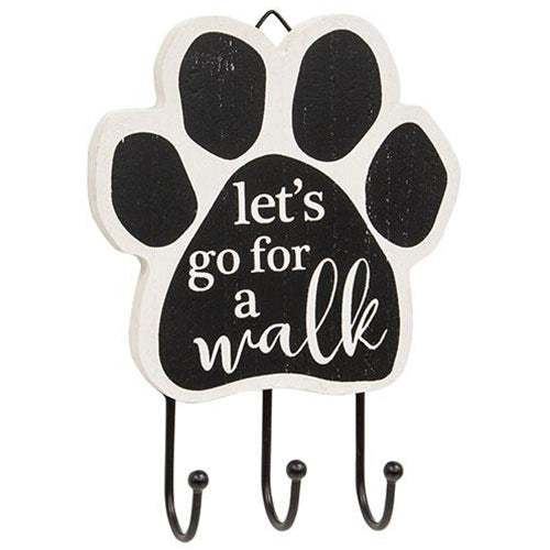 Paw Print Dog Leash Hooks