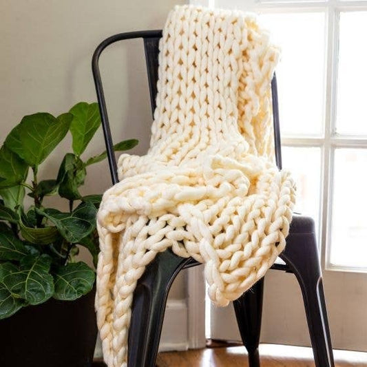 Chunky Knit Throw Blanket