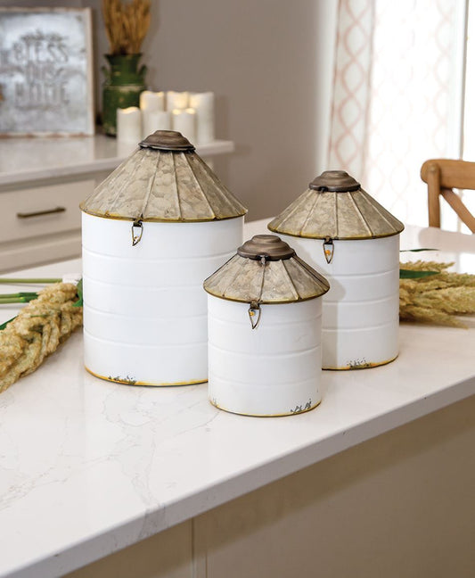 Tin Grain Bin Canisters