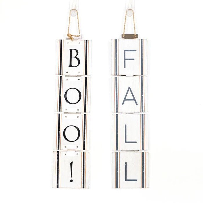 Boo/Fall hinged reversible sign