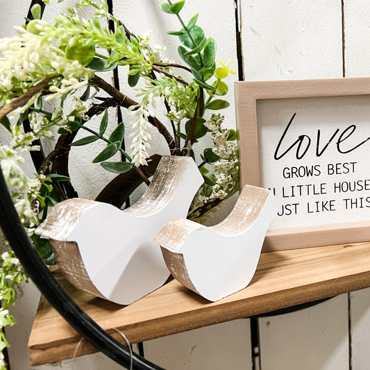 Tabletop Wooden Bird Duo