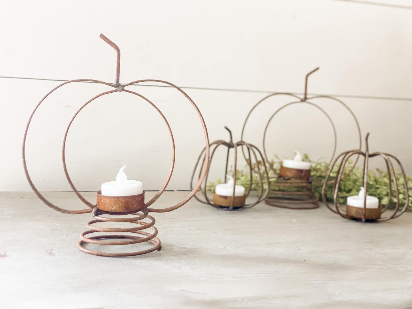 Spiral Base Pumpkin Tea Light Holder