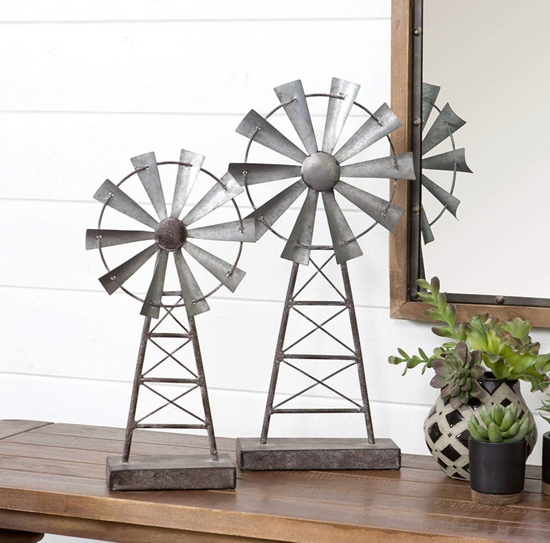 Distressed Metal Windmill
