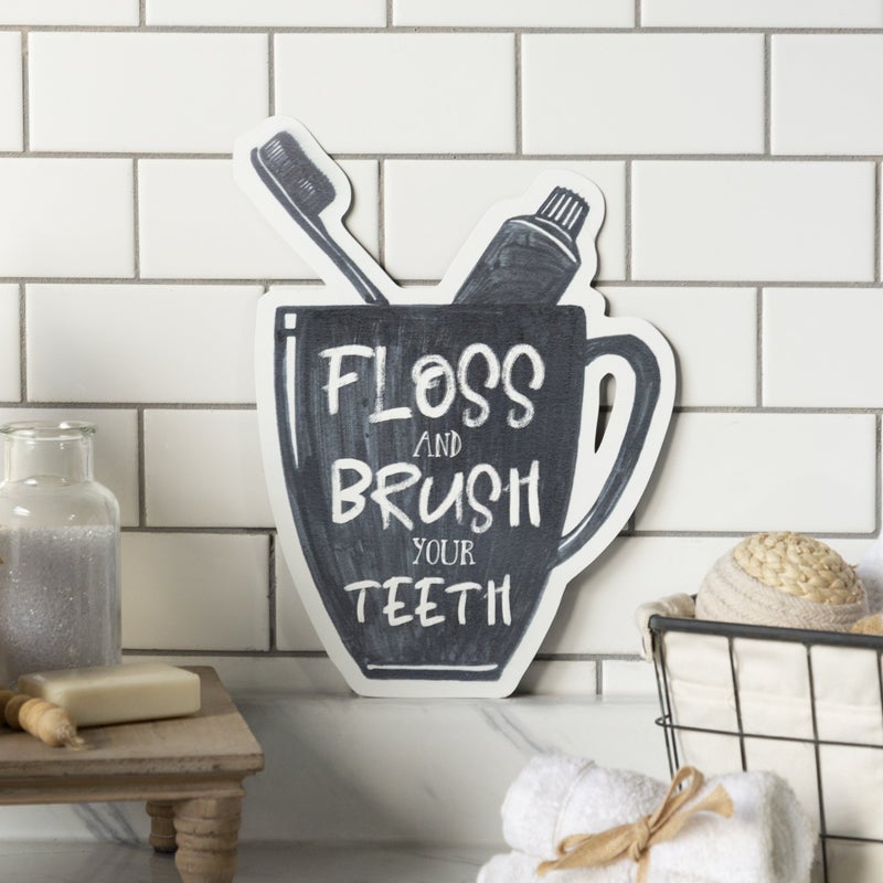 Floss and Brush Metal Sign