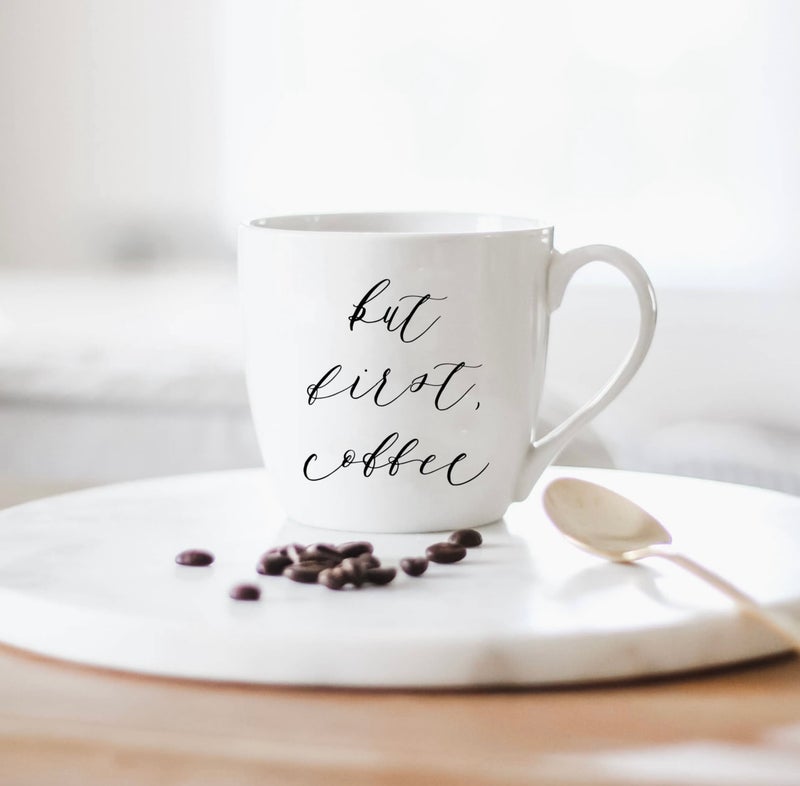 But first, coffee mug, $10, Rose City Home Decor
