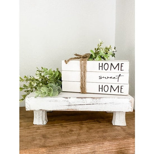 Home Sweet Home Stacked Faux Books