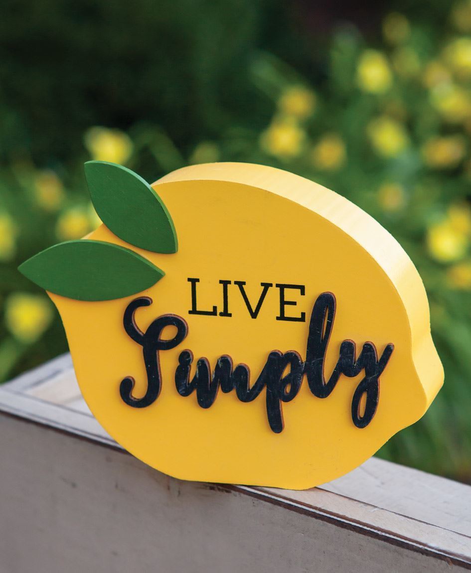 Live Simply Lemon Shelf Sitter