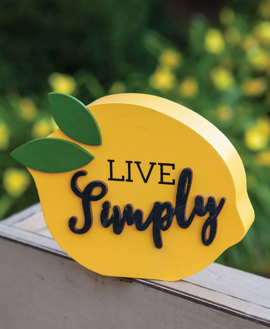 Live Simply Lemon Shelf Sitter