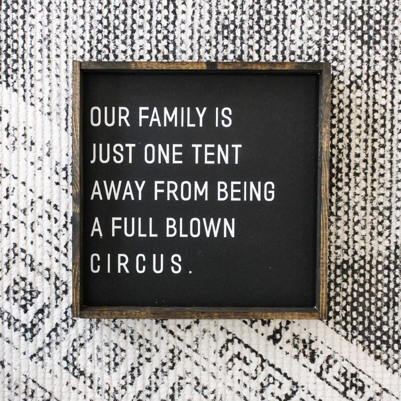 One Tent Away Wood Sign