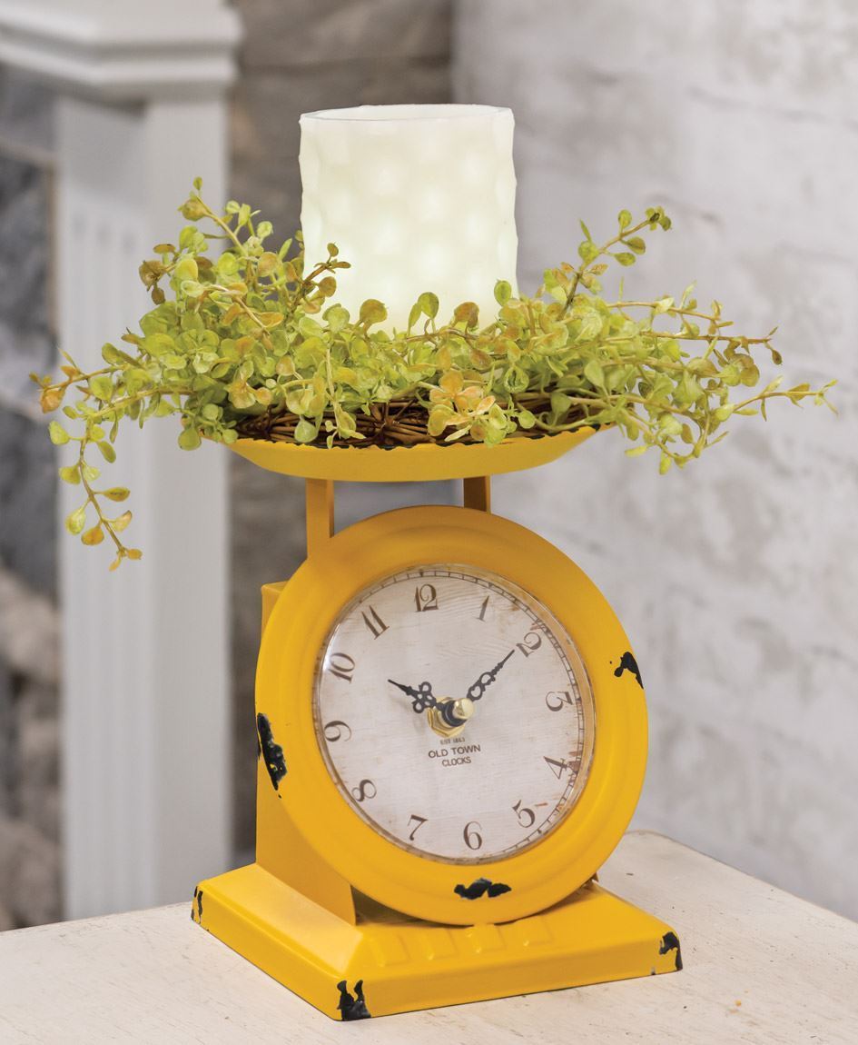 Sunflower Yellow Old Town Scale Clock