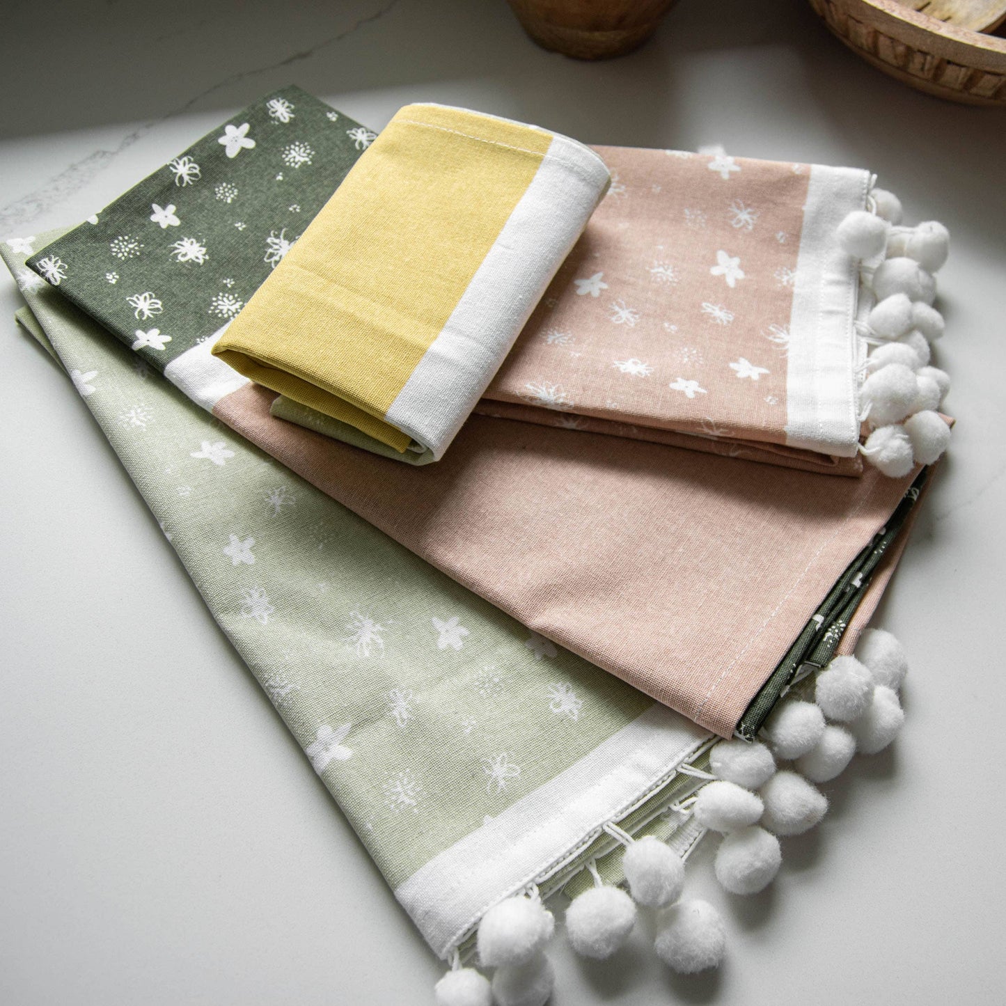 Cottage Floral Tea Towel Set of 4