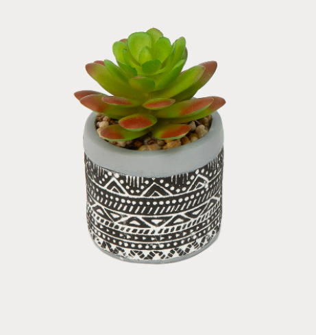 Single Artificial Potted Succulent 3.5"