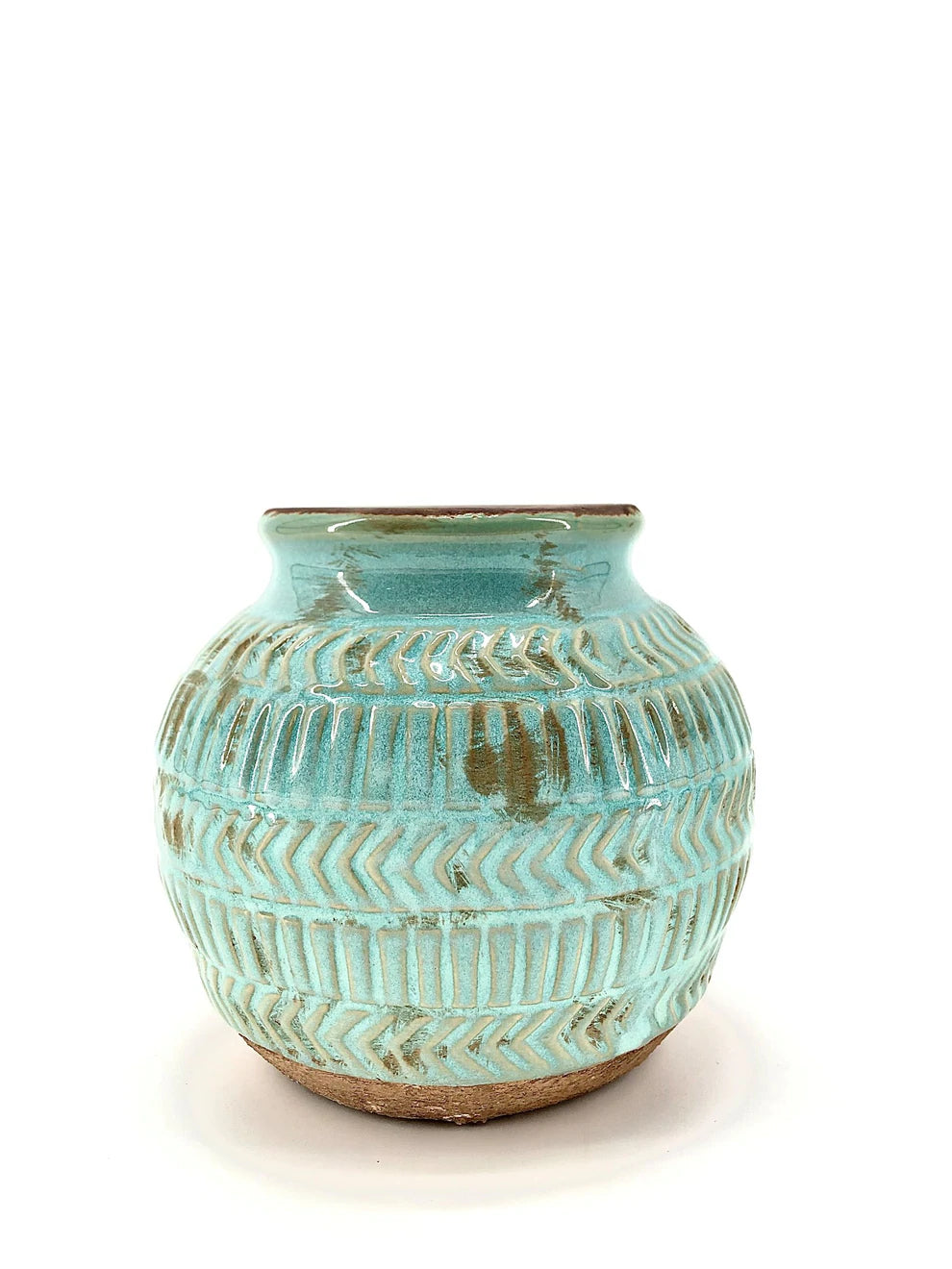 Turquoise Ceramic Vase 6"