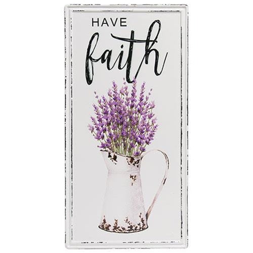 Have Faith Lavender Metal Sign