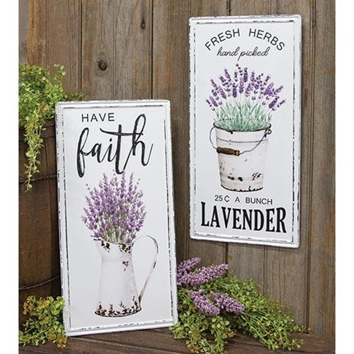 Have Faith Lavender Metal Sign