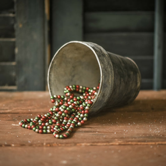 Red, Silver, Green Beads 6ft