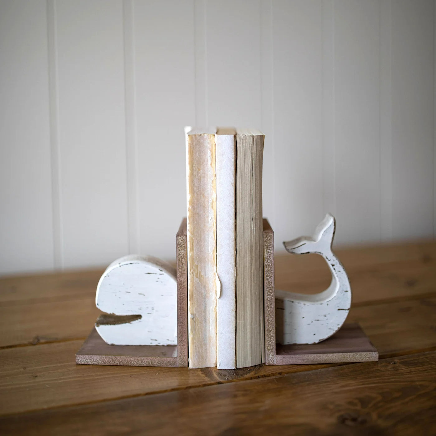 Rustic Whale Bookends