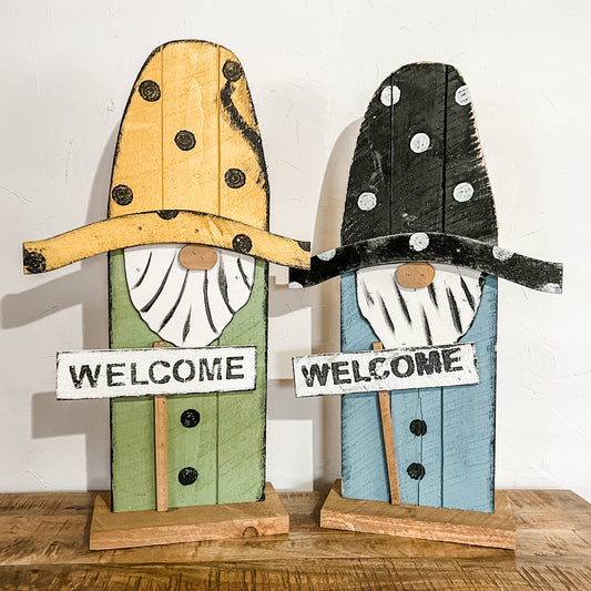 Wooden Welcome Gnome