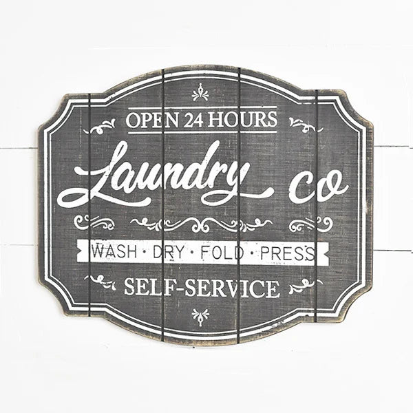Black and White Laundry Co Sign