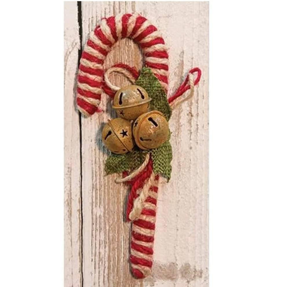 Primitive Twine Peppermint Candy Cane