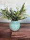 Turquoise Ceramic Vase 6"