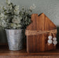 Stained Wood Mini House Shelf Sitter