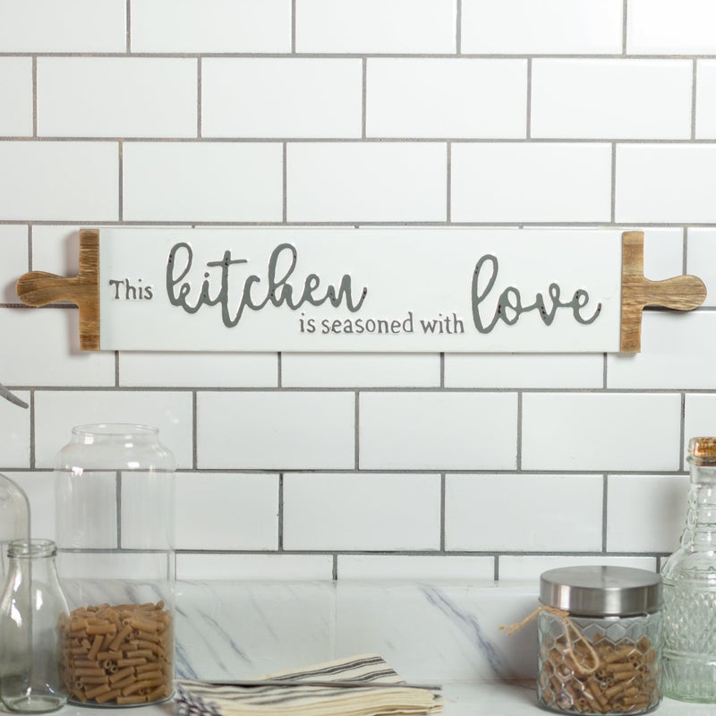 Seasoned with Love Rolling Pin Sign