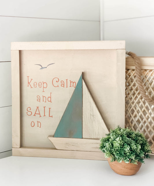 Sail On Wood Sign