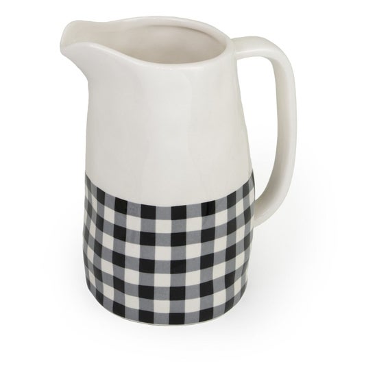 Buffalo Check Pitcher, $25, Rose City Home Decor